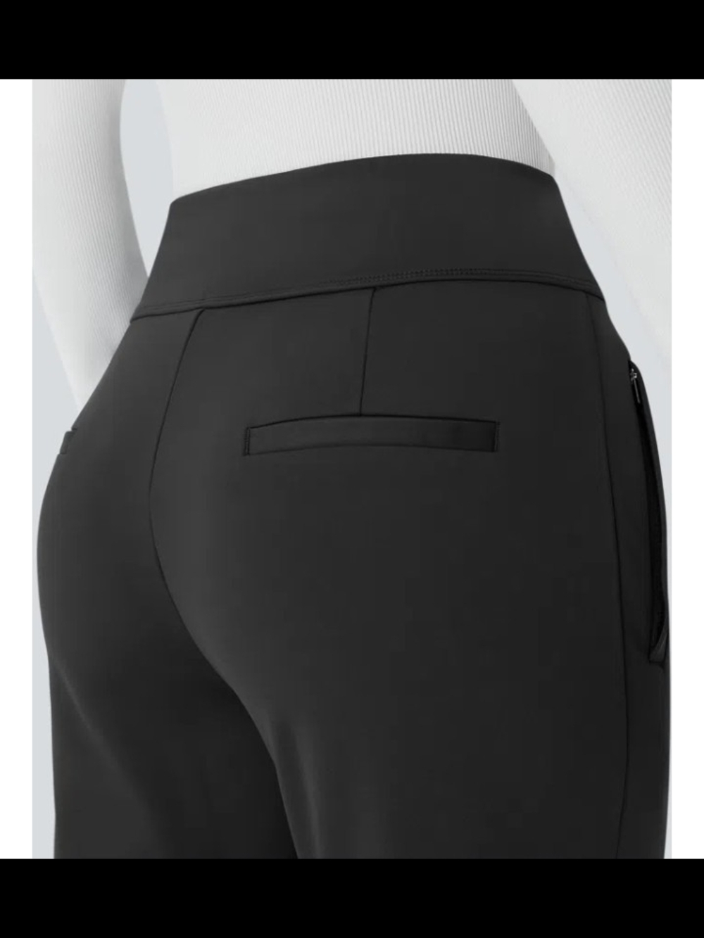Halara Flex DayStrecth MidRise Women’s Black Wide-Flare Leg Pull-On Pants Tall - Picture 5 of 5
